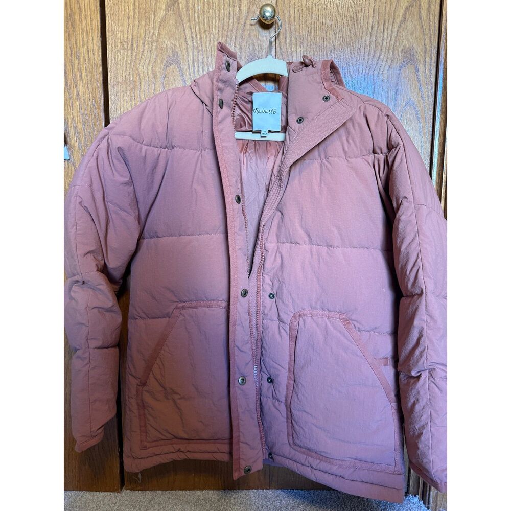 Madewell Holland Quilted Puffer Parka in Orange